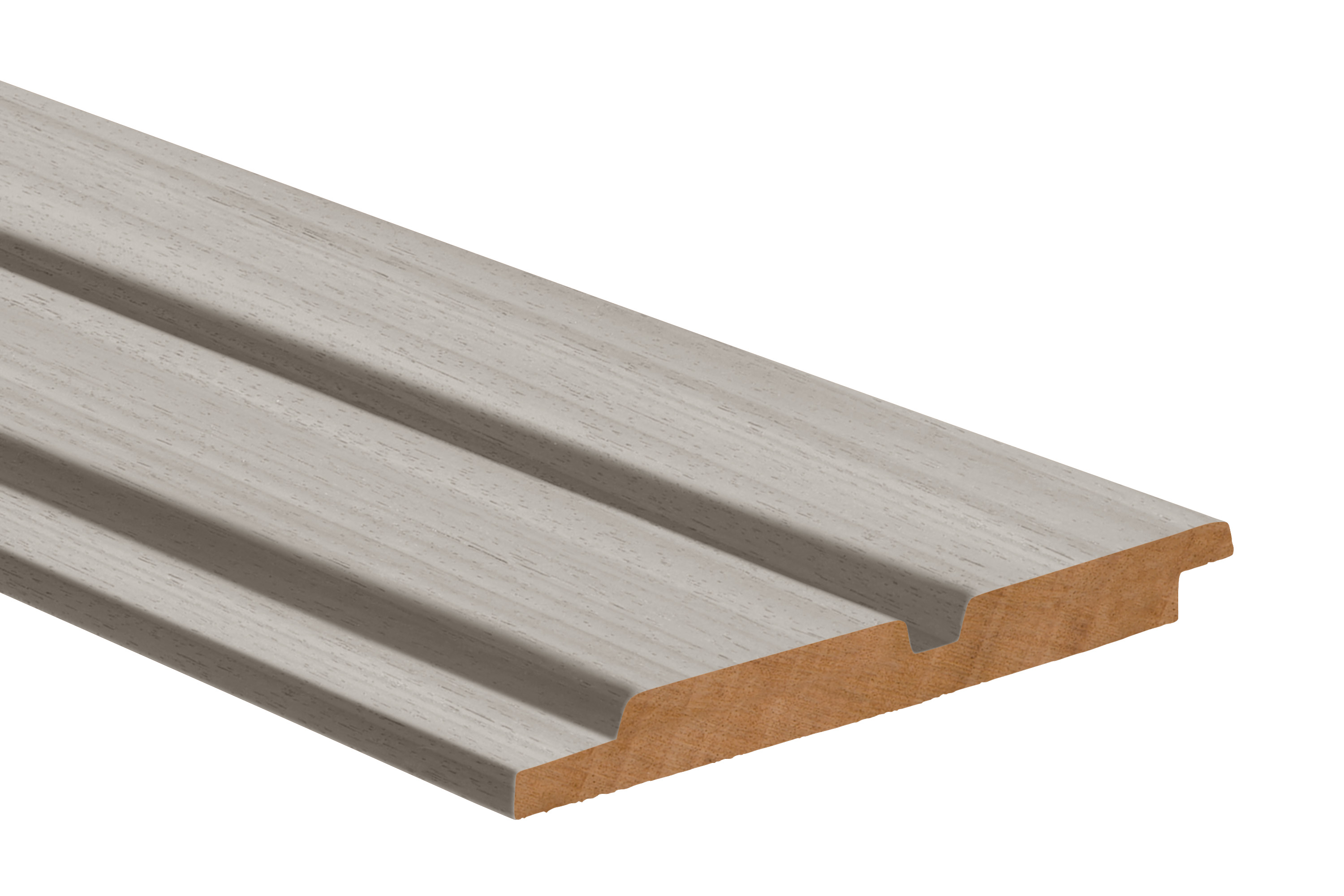 Obèche Noir dubbele channel siding geschaafd grijs gegrond FSC 100% 25x200x1000mm