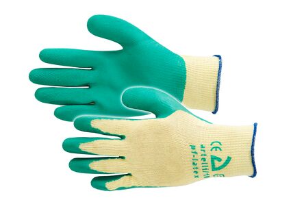 artelli handschoen pro-latex heavy maat 9  geel/groen 12 stuks