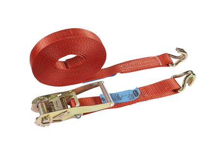 sjorband ratel met gesloten draadhaak 50mm rood 8,5m