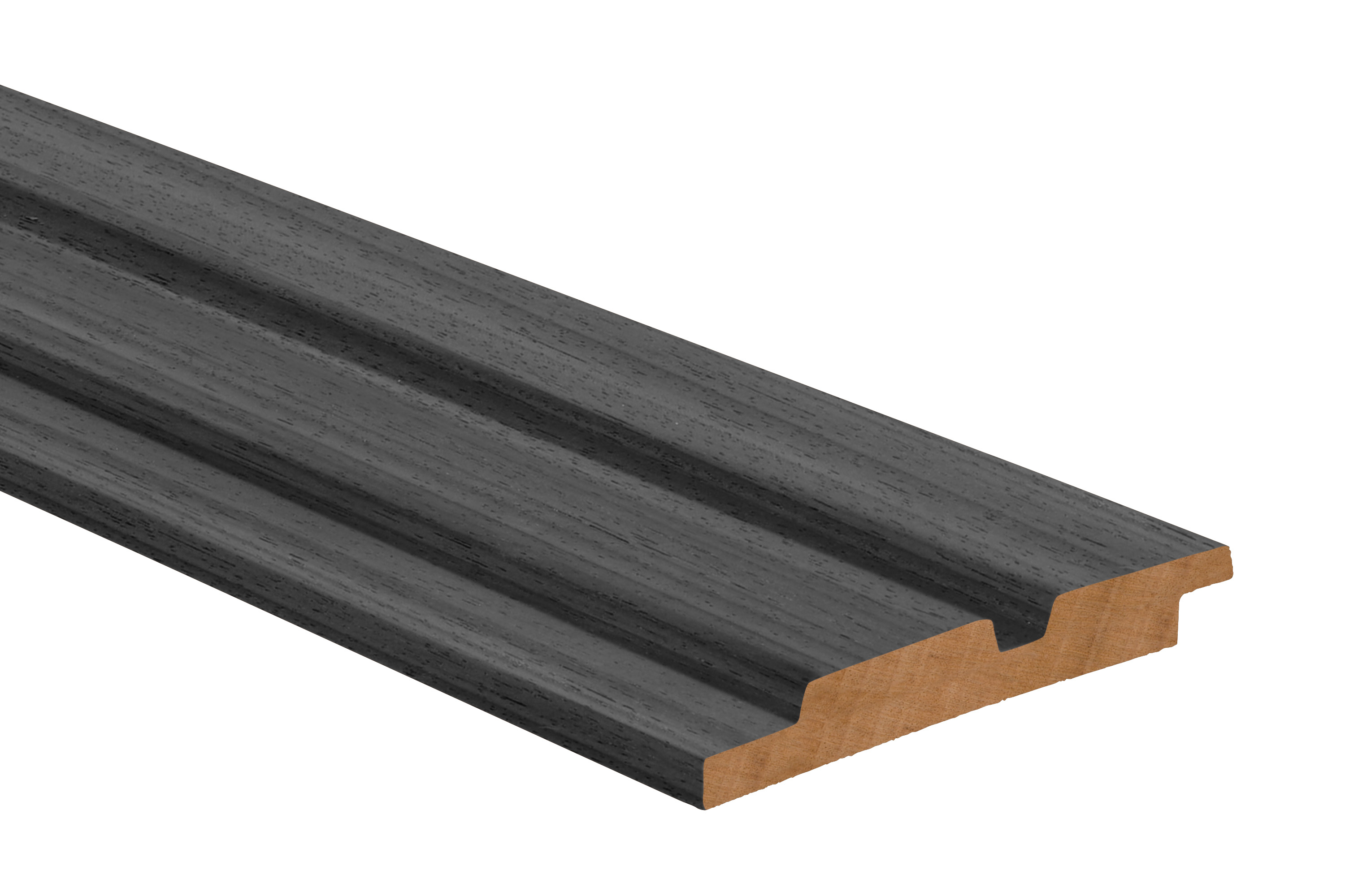 Obèche Noir dubbele channel siding geschaafd zwart gegrond FSC 100% 25x150x1000mm