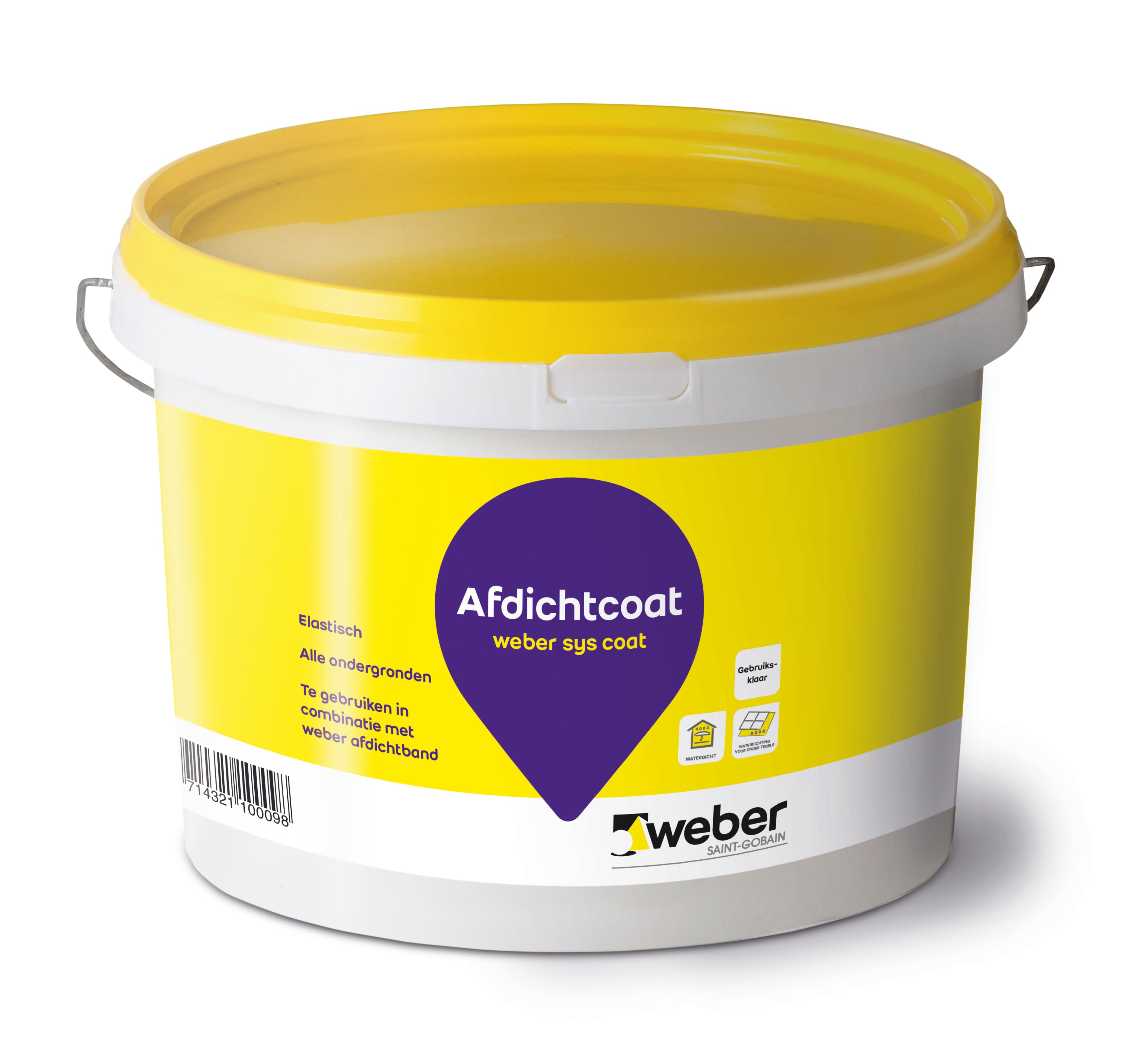 Weber Beamix Webersys Coat Waterdichtingsmiddel Polymeergebonden Blauw emmer 4kg