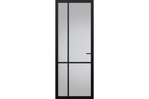 Svedex Glasdeur Superlak NDB903 Satijn glas Diep zwart Stomp Loopslot 780x2115mm