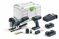 Festool combiset T 18+3/PSC 420 I-Set schroefboormachine, pendeldecoupeerzaag 18v