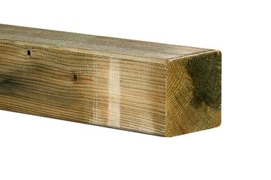Vuren Mix C Geschaafd Ronde Hoek Druk Geimpr 70%PEFC 75x75x3600mm