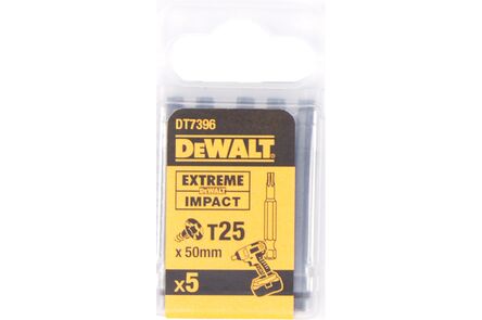 dewalt torx impact 50mm t25 dt7396-qz (set van 5 stuks)