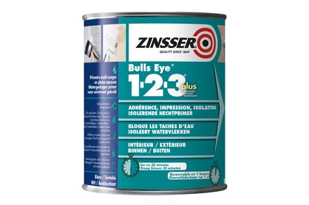 zinsser bulls eye plus 1-2-3 grondverf mat wit 2,5ltr