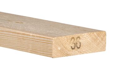 Vuren c c24 balk geschaafd 4 ronde hoeken sls 38x140x6000mm